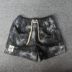 Shark combed plaid fabric shorts, divine pants, sports and casual pants, one piece hair replacement