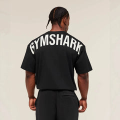 GYMSHARK男士超大T恤夏季户外运动健身棉质宽松版型休闲短袖上衣