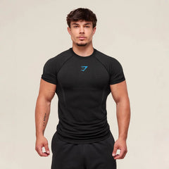 New Source Factory GYMSHARK Fitness Men's Running Speed Dry Breathable Tight Clothing Short Sleeve T-shirt Men's Muscle