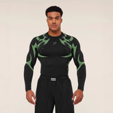 GYMSHARK seamless long sleeved T-shirt for men's sports, fitness, running, basketball training, quick drying bodysuit