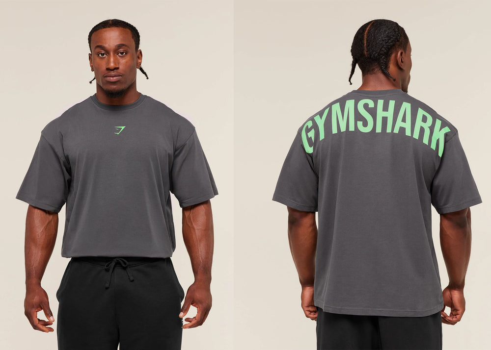 Gymshark Shadow Grey Crest Back Graphic Tee