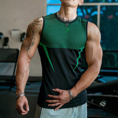 GYMashaRK Cross border Hot selling Fitness Tank Top for Men's Summer Stretch Quick drying T-shirt for Sports Training Sleeveless Top