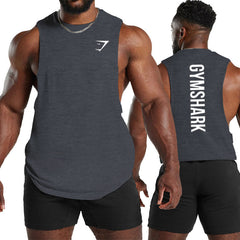 Gymshark Charcoal Vertical Logo Muscle Tank