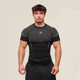 New Source Factory GYMSHARK Fitness Men's Running Speed Dry Breathable Tight Clothing Short Sleeve T-shirt Men's Muscle