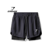 GYMSHARK健身短裤男士夏季跑步运动双层弹力速干短裤外贸跨境批发