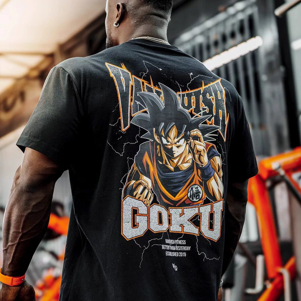 VQ collaboration Dragon Ball fitness suit loose short sleeved men's and women's sports American breathable running muscle cross-border T-shirt