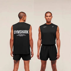 Gymshark short sleeved sports and leisure oversized fitness suit shark pure cotton breathable vest for both men and women