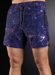 Gymshark Purple Splatter Performance Shorts