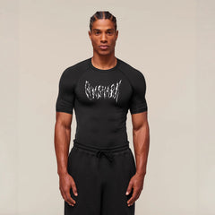 GYMSHARK Men's T-shirt Sports Fitness Fast Drying Breathable Elastic Compression Jacket Short Sleeve Outdoor Running Training Top