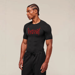 GYMSHARK Men's T-shirt Sports Fitness Fast Drying Breathable Elastic Compression Jacket Short Sleeve Outdoor Running Training Top
