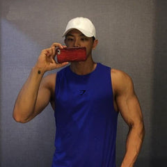 GYMSHARK Fitness Tank Top Sports Training Sleeveless T-shirt Summer Quick drying Mesh Round Neck Tank Top Muscle Shark