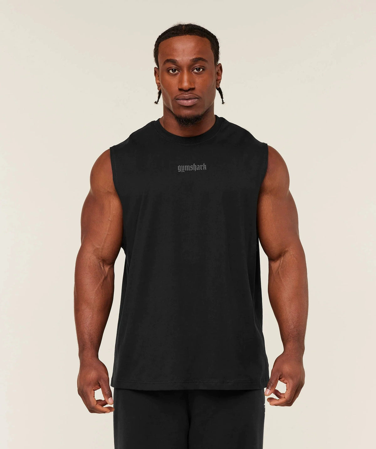 Gymshark Stealth Black Oversized Muscle Tank