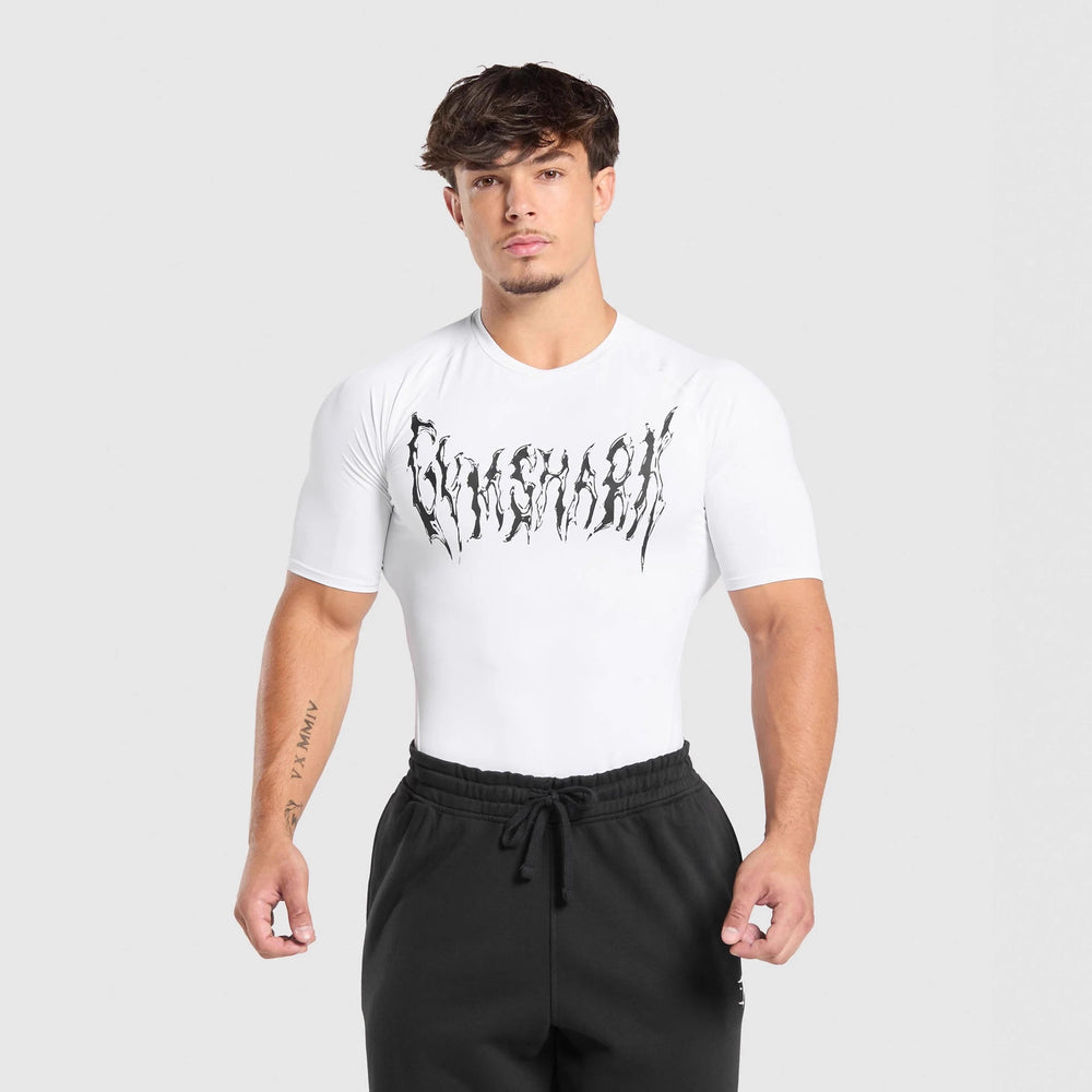 GYMSHARK Men's T-shirt Sports Fitness Fast Drying Breathable Elastic Compression Jacket Short Sleeve Outdoor Running Training Top