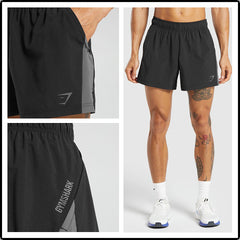 Sports quarter shorts, quick drying sports and fitness training pants, men's slim fit running, lightweight and breathable