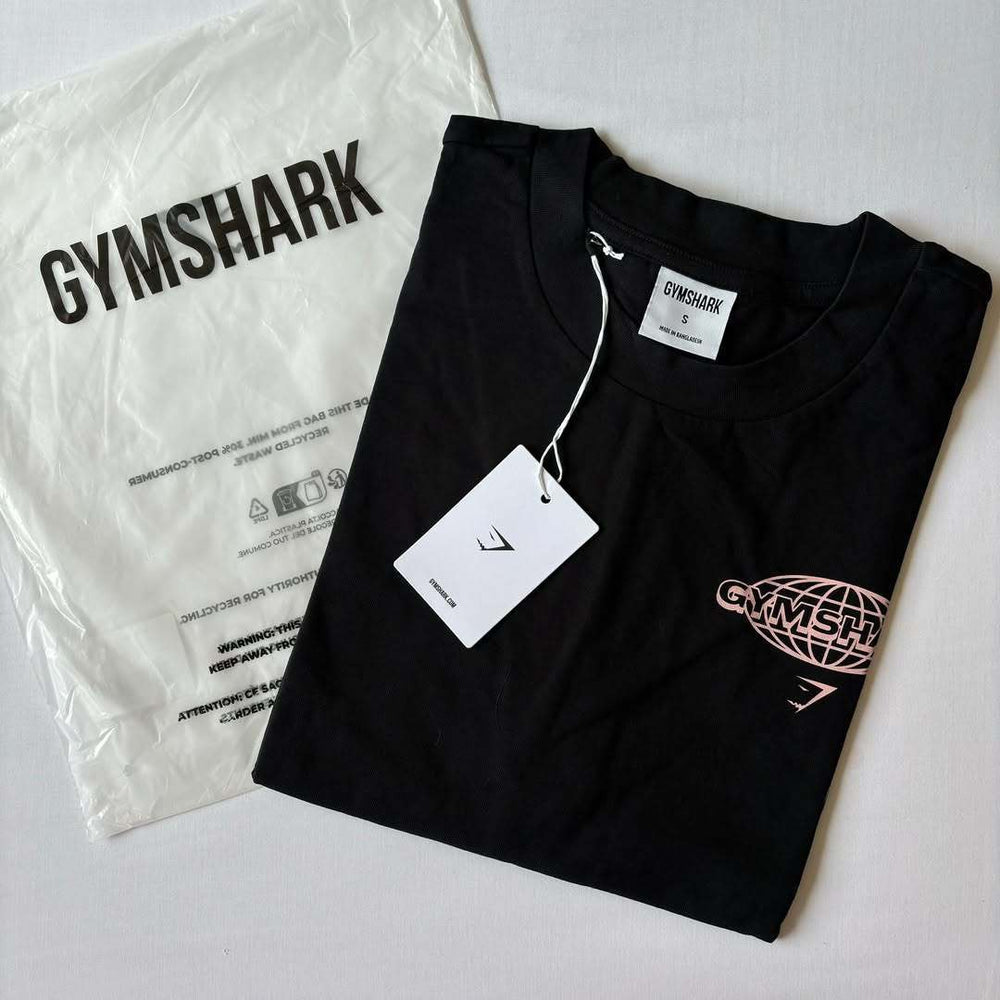 Cotton breathable fitness short sleeved heavyweight loose T-shirt Gymshark style sports casual top muscle shark
