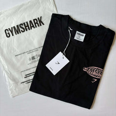 Cotton breathable fitness short sleeved heavyweight loose T-shirt Gymshark style sports casual top muscle shark