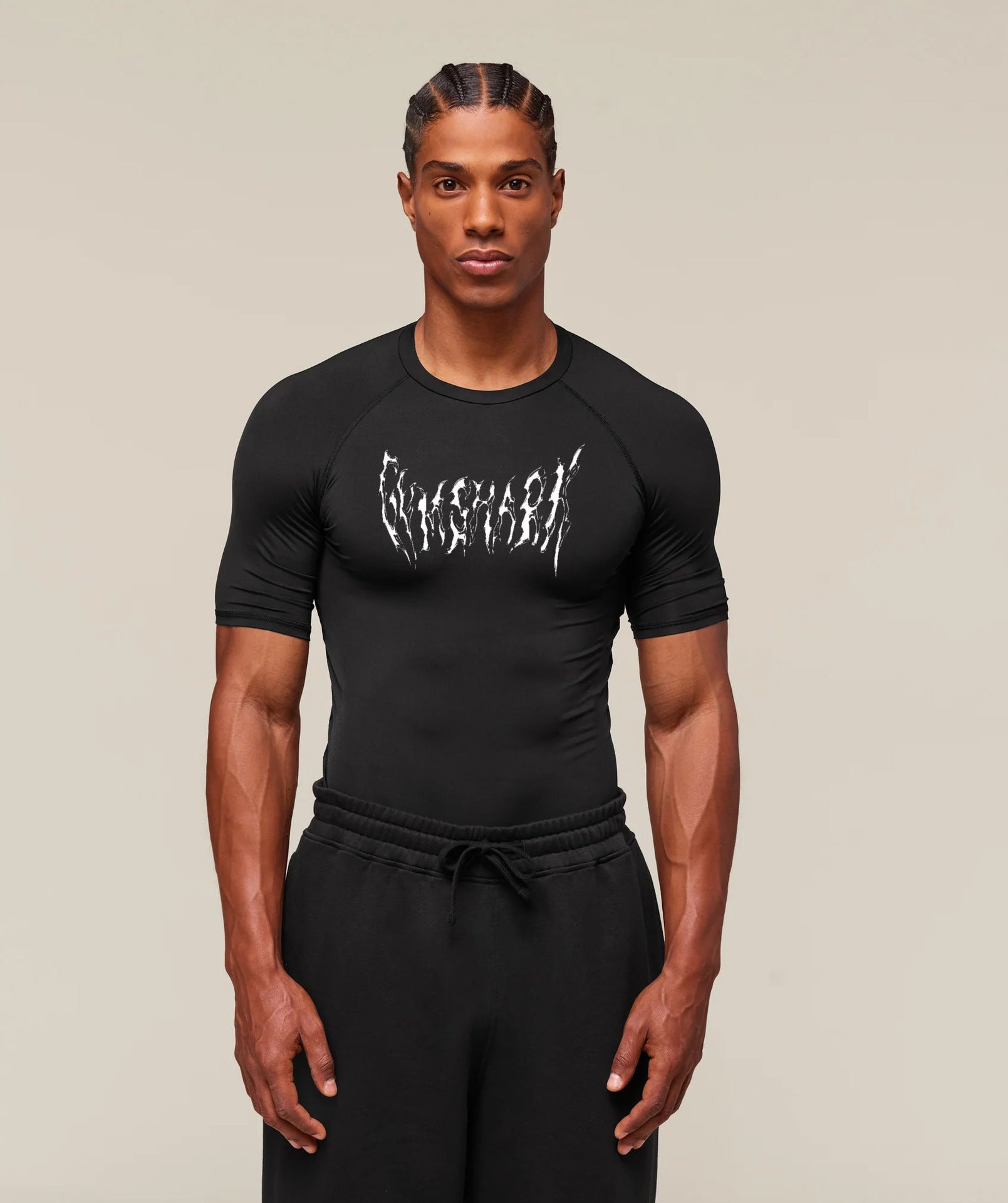 GYMSHARK Men's T-shirt Sports Fitness Fast Drying Breathable Elastic Compression Jacket Short Sleeve Outdoor Running Training Top