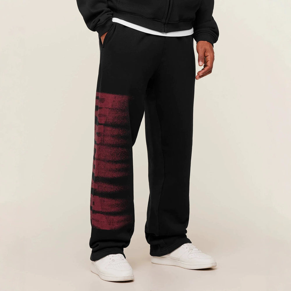 GYMSHARK New American Sports Pants Gym Fitness Running Training Pants Cotton Loop Printed Wide Leg Pants