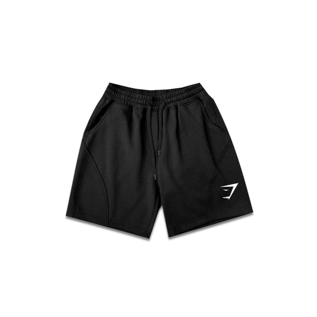 GYMashaRK Fitness Shorts for Men, Retro American Straight Leg, Non Bent Edge, Non Knee Up, Three Leg Pants, Cotton, Muscle, Shark