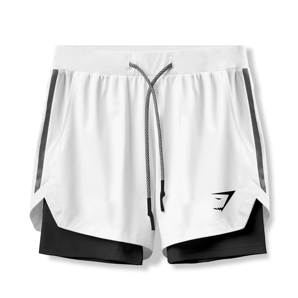 GYMSHARK健身短裤男士夏季跑步运动双层弹力速干短裤外贸跨境批发