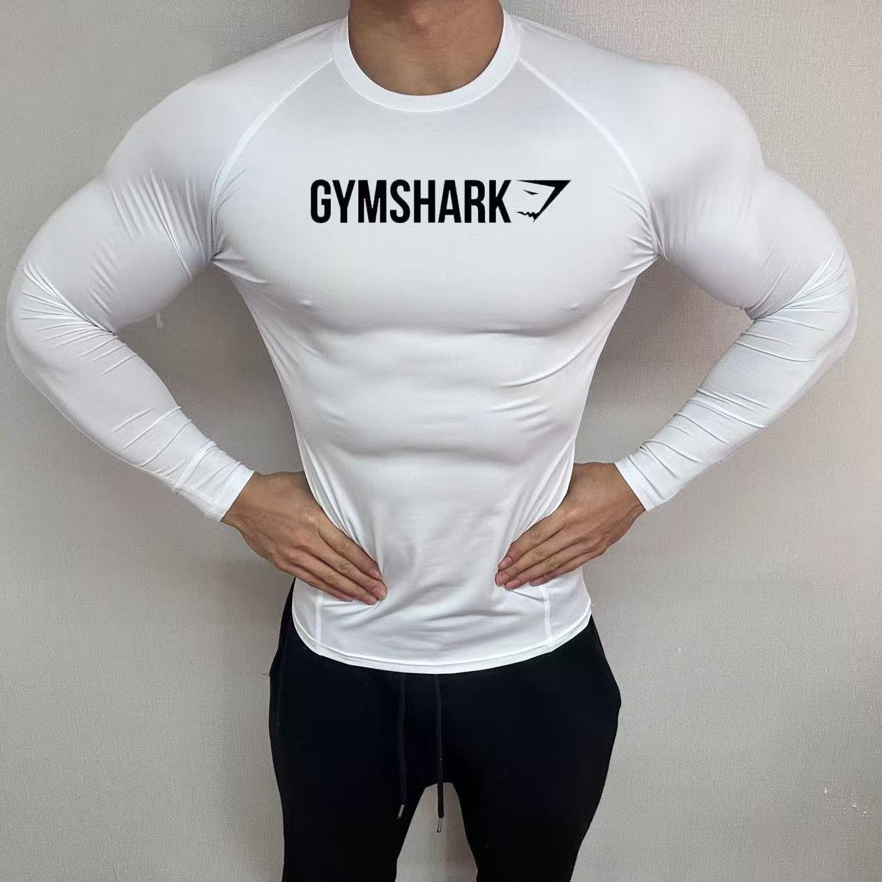 GYMSHRK American Summer New Men's Tight T-shirt Jogger Sports Fitness Running Training Speed Drying Short Sleeve