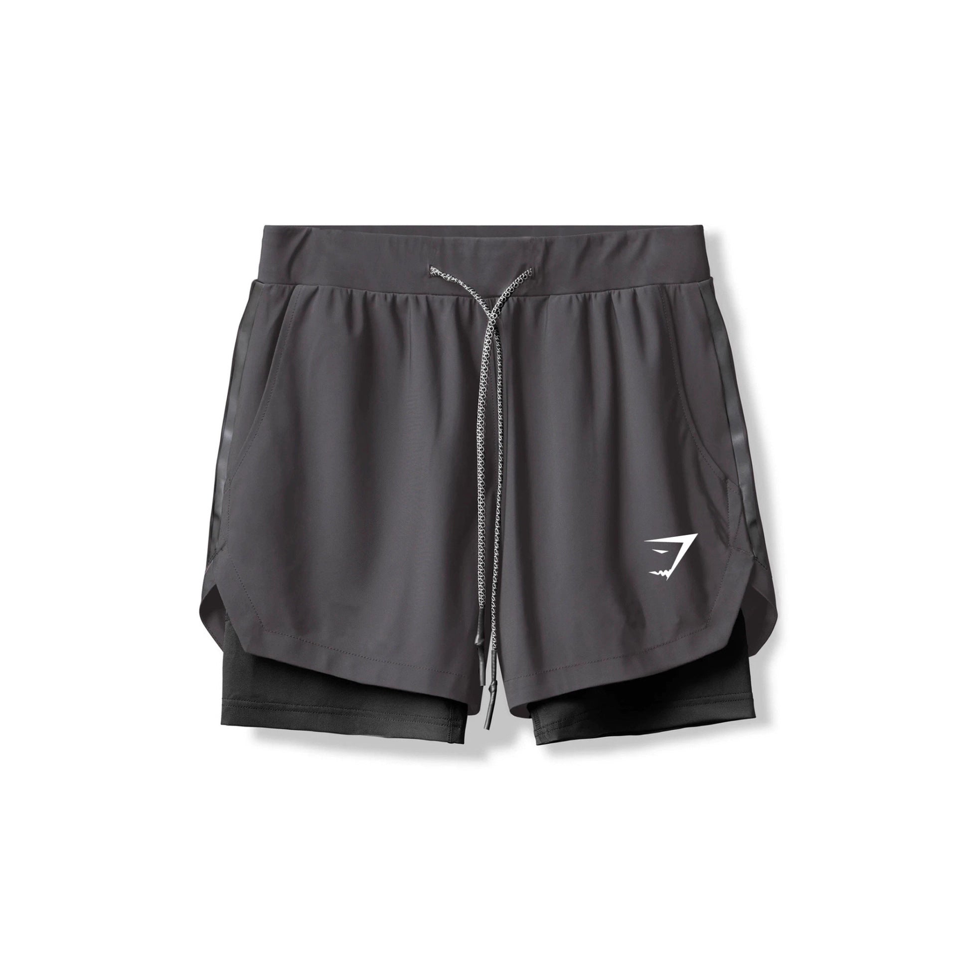 GYMSHARK健身短裤男士夏季跑步运动双层弹力速干短裤外贸跨境批发