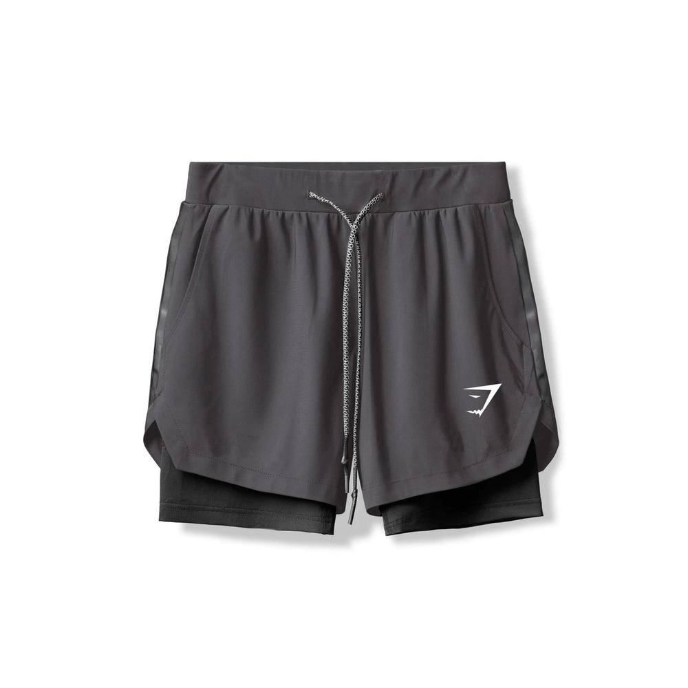 GYMSHARK健身短裤男士夏季跑步运动双层弹力速干短裤外贸跨境批发