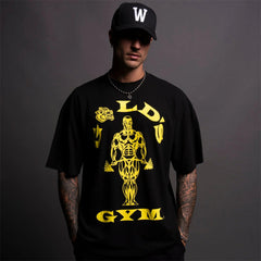 darcsport&gold'sgym联名柔软棉男女运动健身T恤透气短袖印花t恤