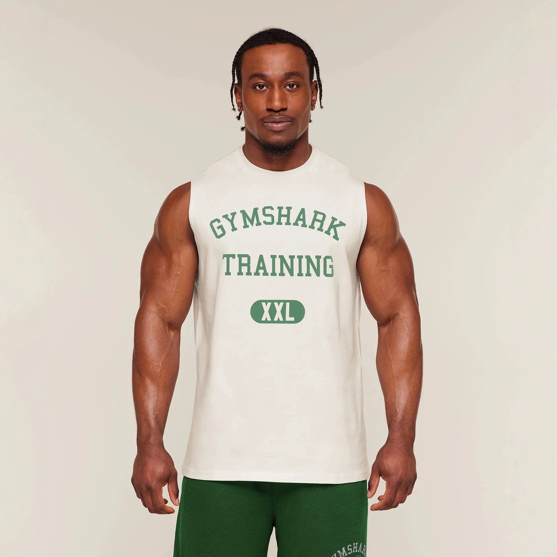 GYMSHARK Men's Short sleeved American Outdoor Sports Short Style T Spring/Summer Fashion Round Neck Formal Vest Fitness