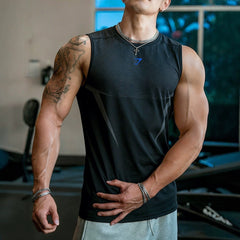 GYMashaRK Cross border Hot selling Fitness Tank Top for Men's Summer Stretch Quick drying T-shirt for Sports Training Sleeveless Top