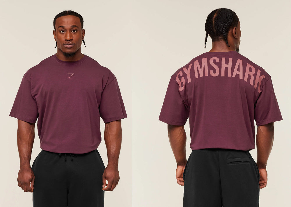 GYMSHARK男士超大T恤夏季户外运动健身棉质宽松版型休闲短袖上衣