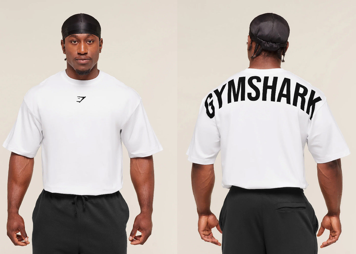GYMSHARK男士超大T恤夏季户外运动健身棉质宽松版型休闲短袖上衣