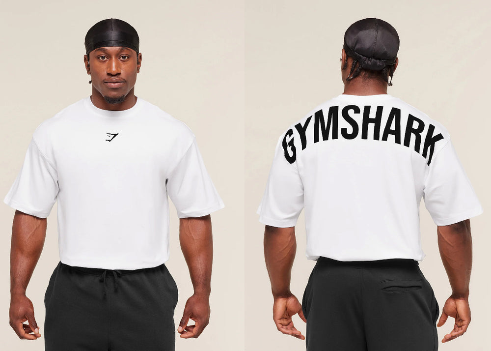 GYMSHARK男士超大T恤夏季户外运动健身棉质宽松版型休闲短袖上衣