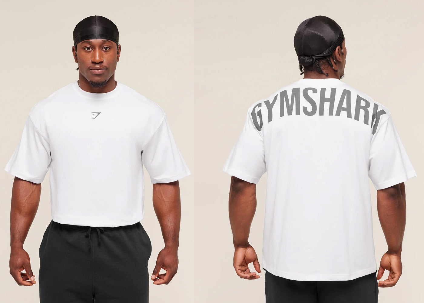 GYMSHARK男士超大T恤夏季户外运动健身棉质宽松版型休闲短袖上衣
