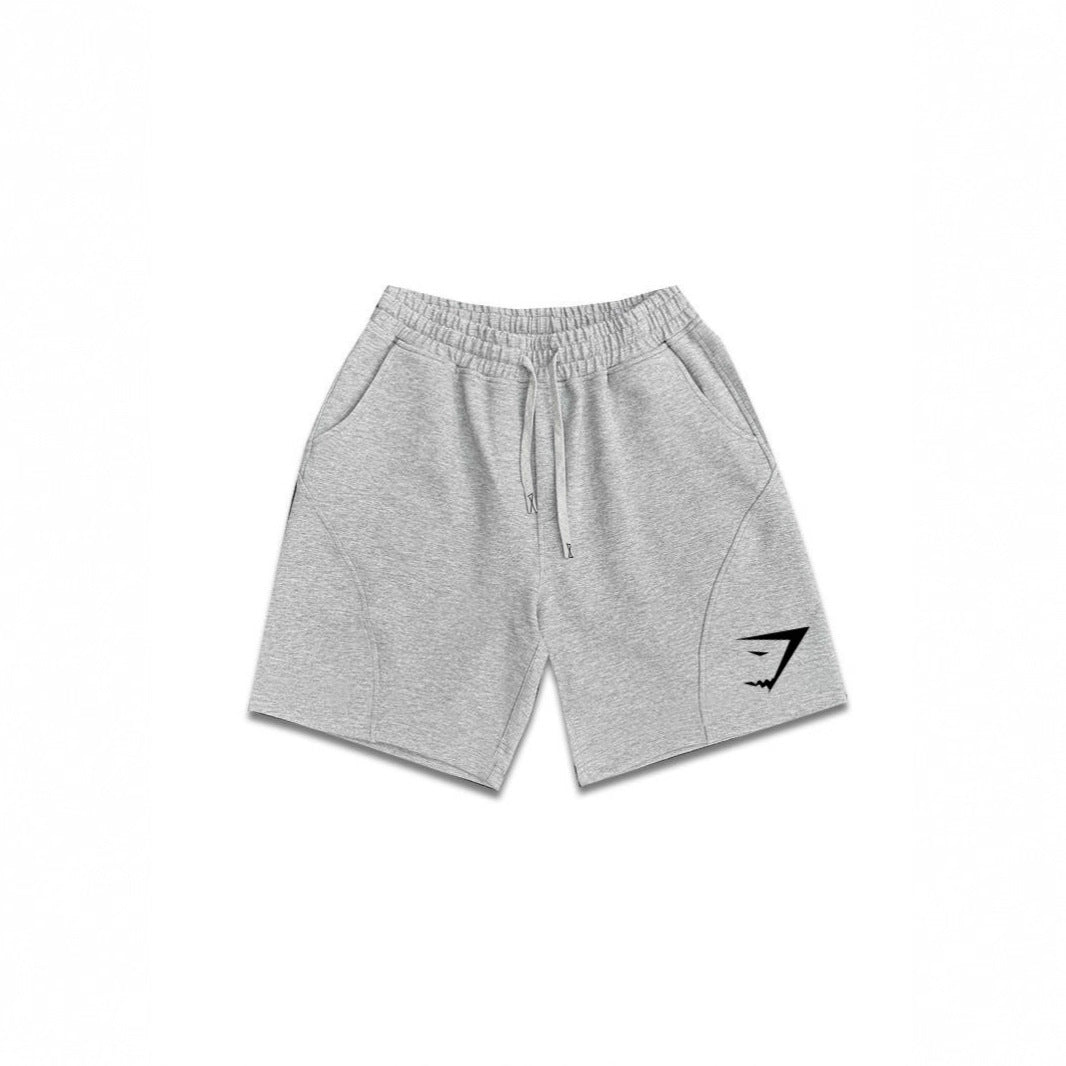 GYMashaRK Fitness Shorts for Men, Retro American Straight Leg, Non Bent Edge, Non Knee Up, Three Leg Pants, Cotton, Muscle, Shark