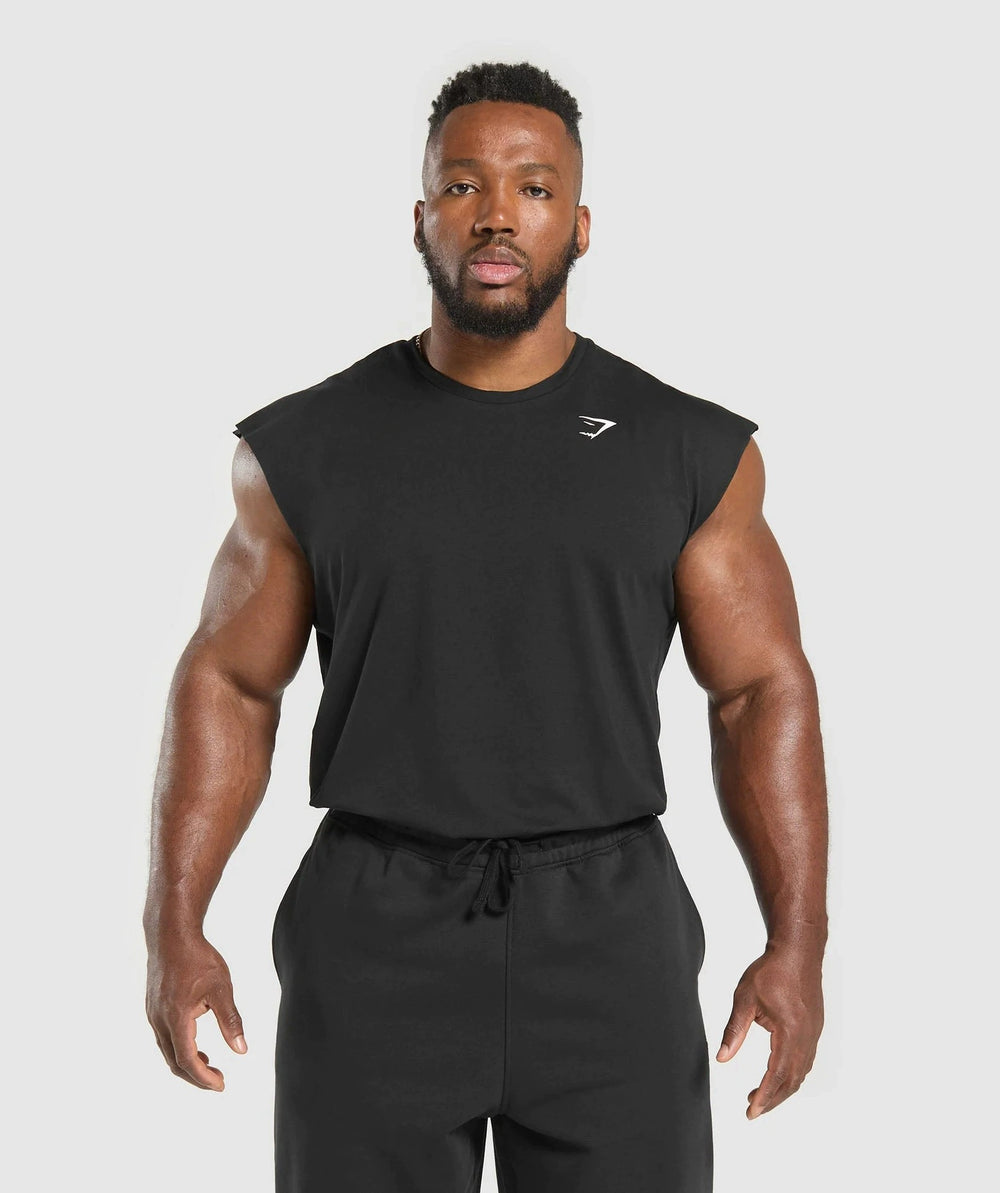 Gymshark short sleeved sports and leisure oversized fitness suit shark pure cotton breathable vest for both men and women