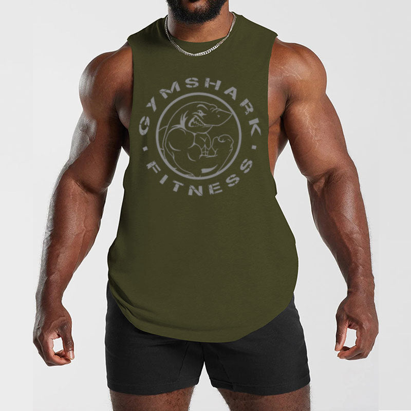 2025 Cross border New Classic Men's Fitness Tank Top Loose Breathable Muscle Men's Fitness Sports Top High Quality