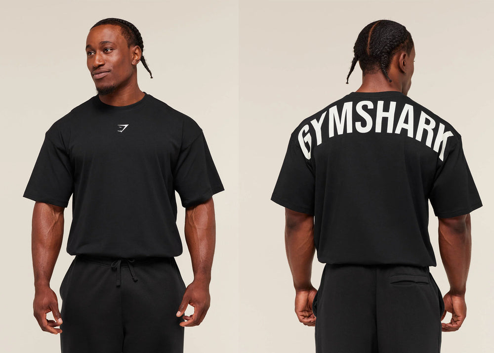 GYMSHARK男士超大T恤夏季户外运动健身棉质宽松版型休闲短袖上衣