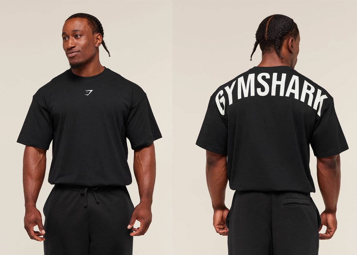 GYMSHARK男士超大T恤夏季户外运动健身棉质宽松版型休闲短袖上衣