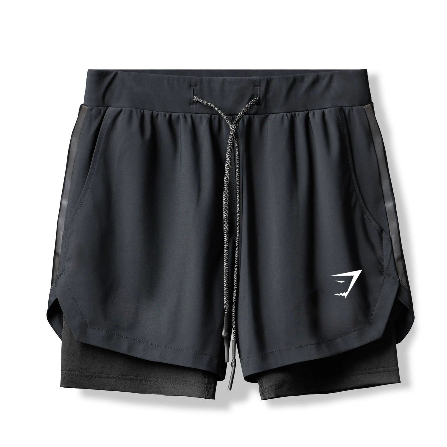 GYMSHARK健身短裤男士夏季跑步运动双层弹力速干短裤外贸跨境批发