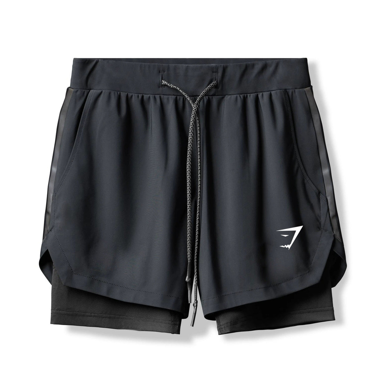 GYMSHARK健身短裤男士夏季跑步运动双层弹力速干短裤外贸跨境批发