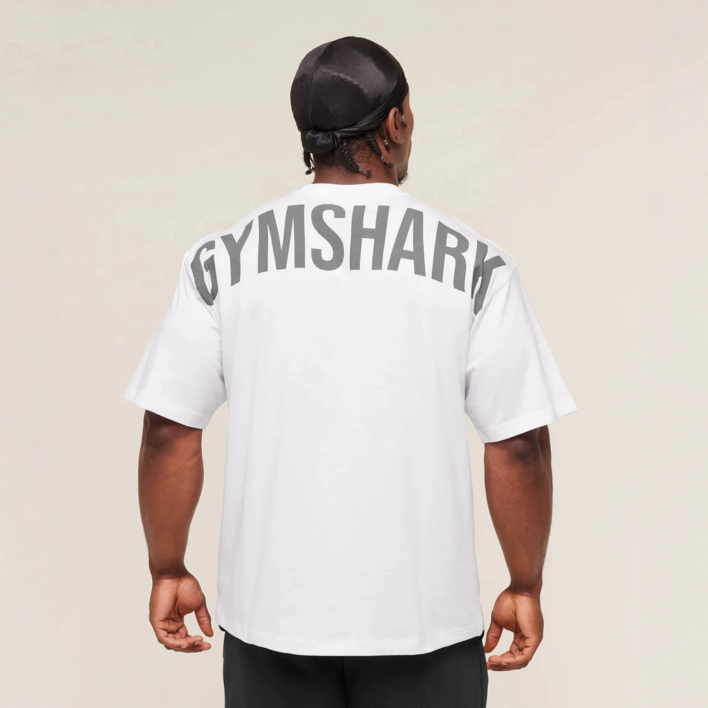 GYMSHARK男士超大T恤夏季户外运动健身棉质宽松版型休闲短袖上衣