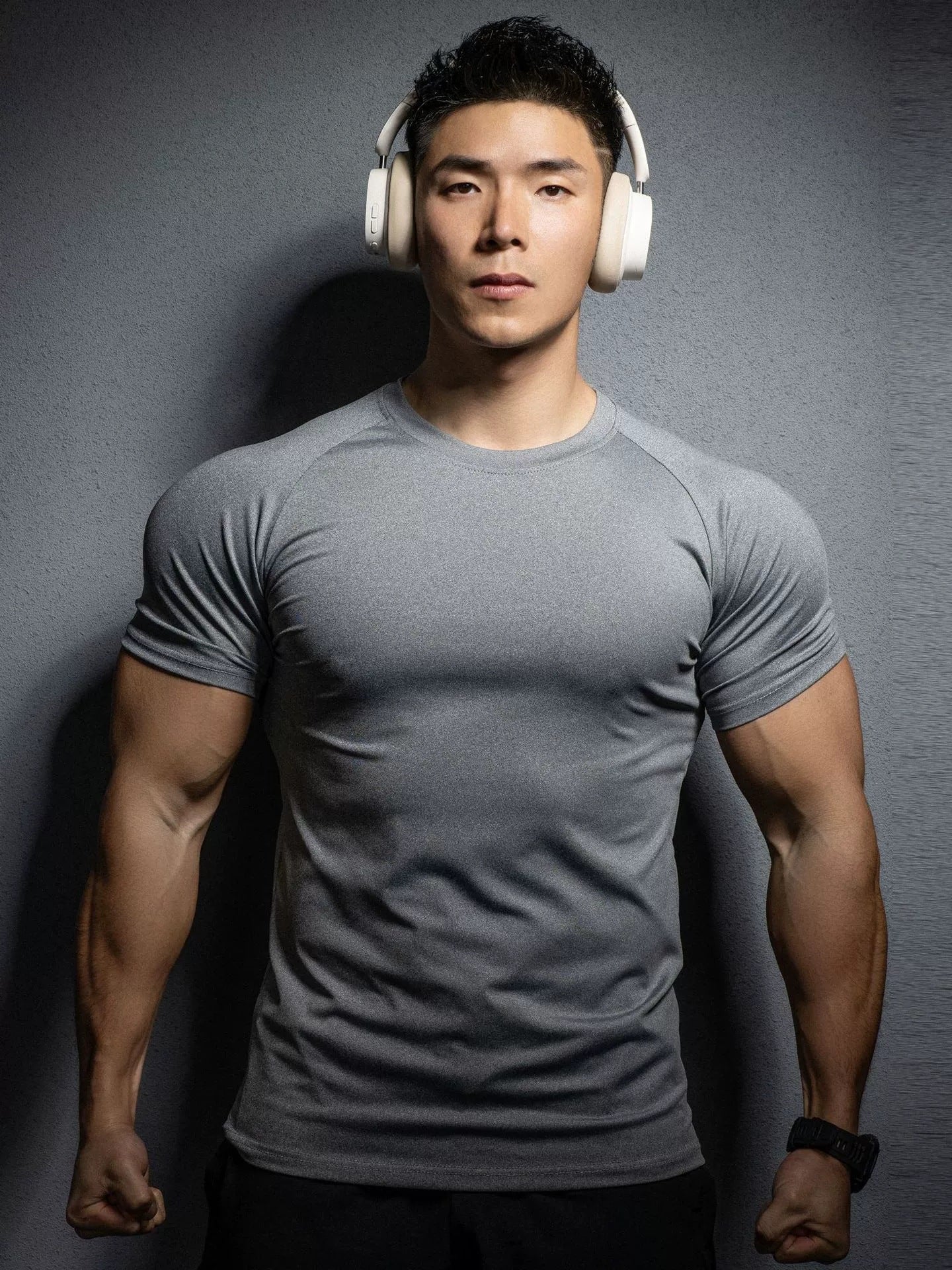 GYMSHARK Fitness Short Sleeve 2025 New Foreign Trade Muscle Sports Tight T-shirt Printed Elastic Quick Drying T-shirt