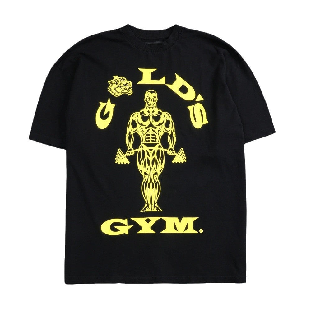darcsport&gold'sgym联名柔软棉男女运动健身T恤透气短袖印花t恤