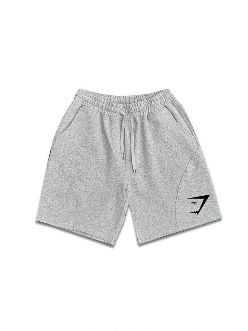 GYMashaRK Fitness Shorts for Men, Retro American Straight Leg, Non Bent Edge, Non Knee Up, Three Leg Pants, Cotton, Muscle, Shark