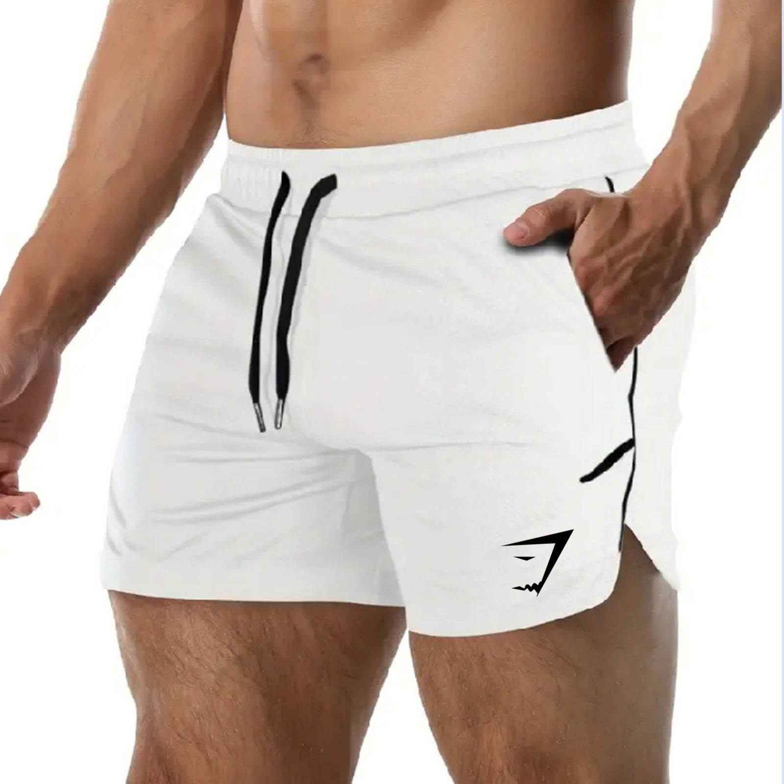 Gymshark White Tech Training Shorts with Side Slit
