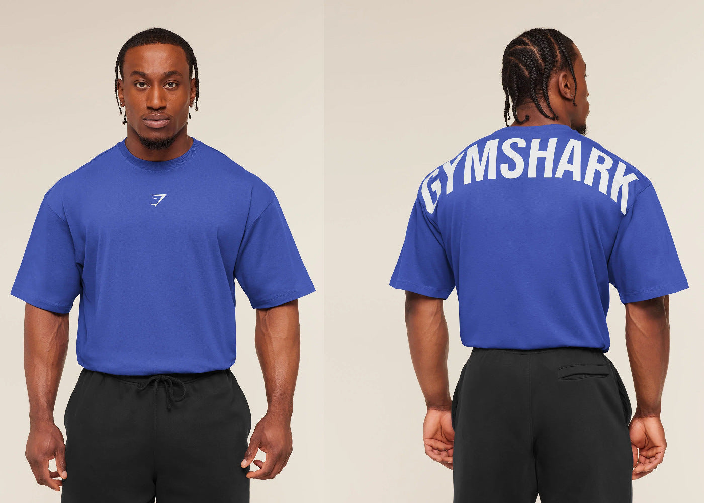 GYMSHARK男士超大T恤夏季户外运动健身棉质宽松版型休闲短袖上衣
