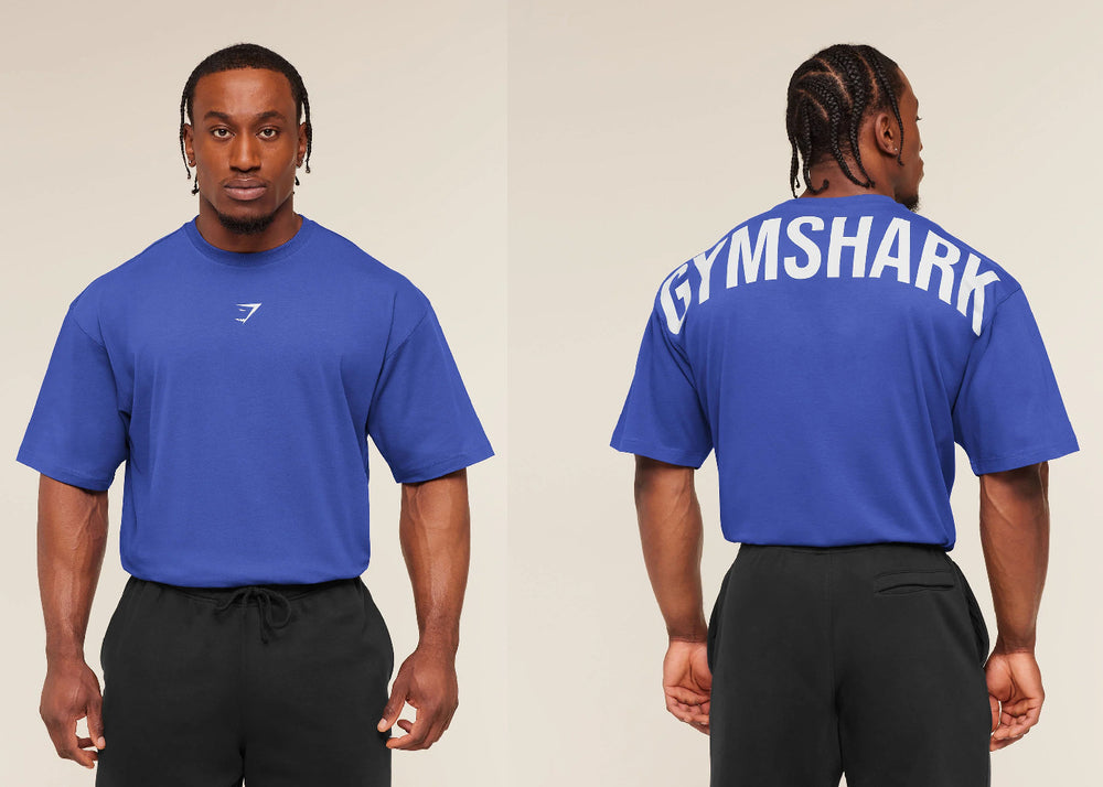 GYMSHARK男士超大T恤夏季户外运动健身棉质宽松版型休闲短袖上衣