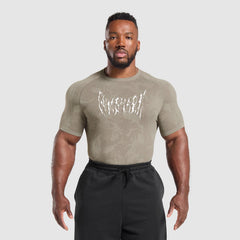 GYMSHARK Men's T-shirt Sports Fitness Fast Drying Breathable Elastic Compression Jacket Short Sleeve Outdoor Running Training Top