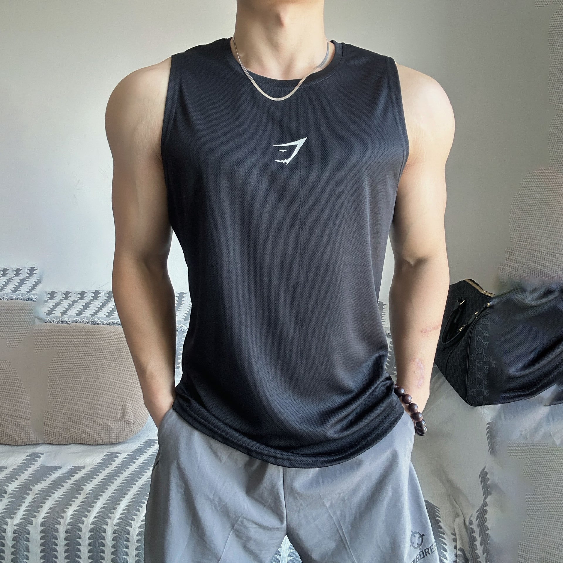 Gymshark Stealth Black Essential Muscle Tank